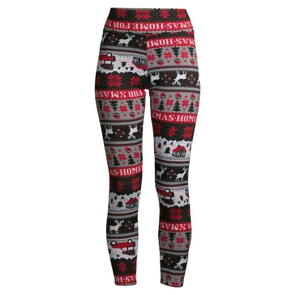 No Boundaries Juniors Girls Christmas Leggings Fur Lined High-Waist Size S 3-5 - Picture 1 of 5